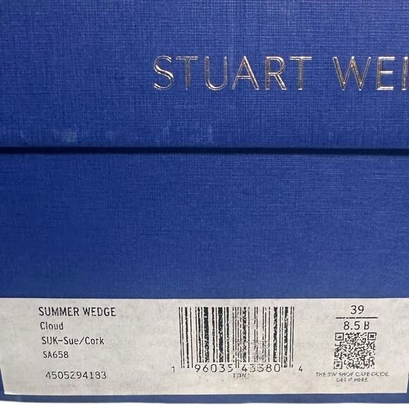 Stuart Weitzman $375 Summer Suede Leather Wedge Slide Sandals Cork Platform Slip - Picture 14 of 14